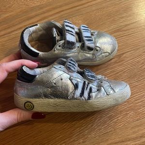 Zebra hair metallic sneakers